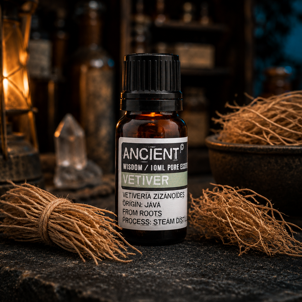 10 ml Vetivert Essential Oil — apothecary detail