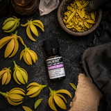 10 ml Ylang Ylang I Essential Oil — overhead lifestyle flat lay