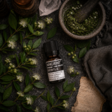 Myrtle Essential Oil 10ml — overhead lifestyle flat lay