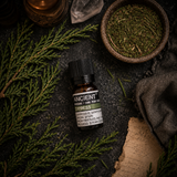 10 ml Cypress Essential Oil — overhead lifestyle flat lay