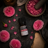 10 ml Rose Dilute Essential Oil — overhead lifestyle flat lay