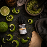 10 ml Bergamot (FCF) Essential Oil — overhead lifestyle flat lay